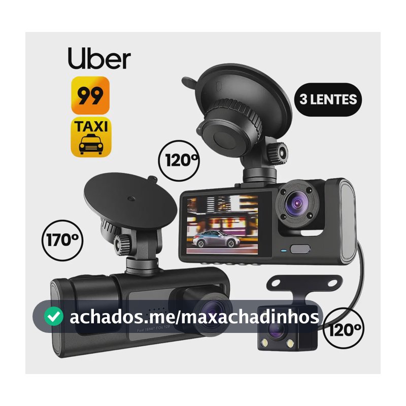 3 Câmera Wifi Automotiva Veicular Carro Com Hd Noturna 1080p Icarbonx