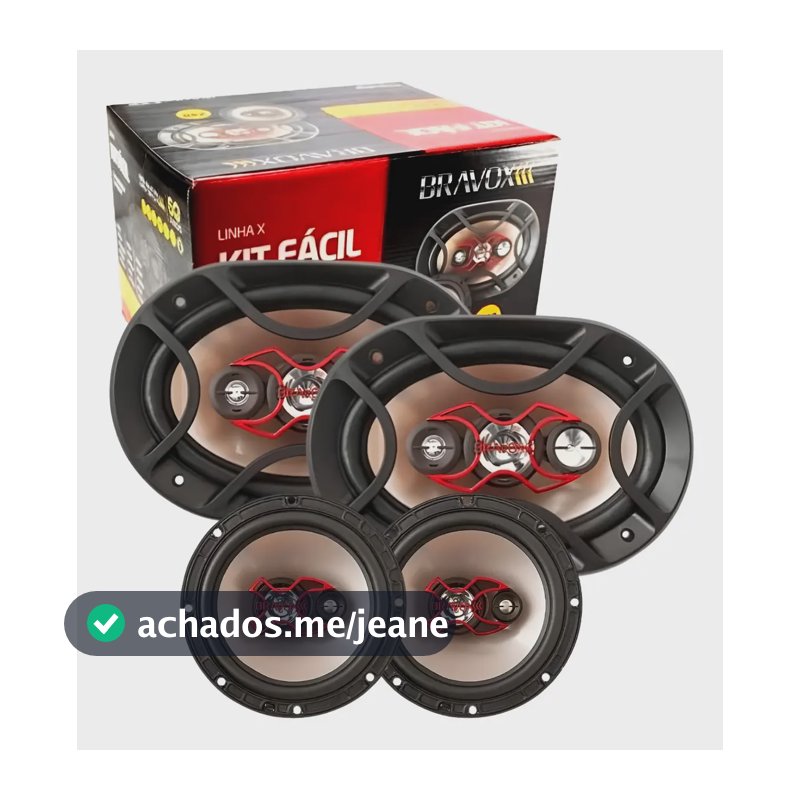 Kit Bravox Easy Combo 6x9 + 6 polegadas 240 Rms X Line preto