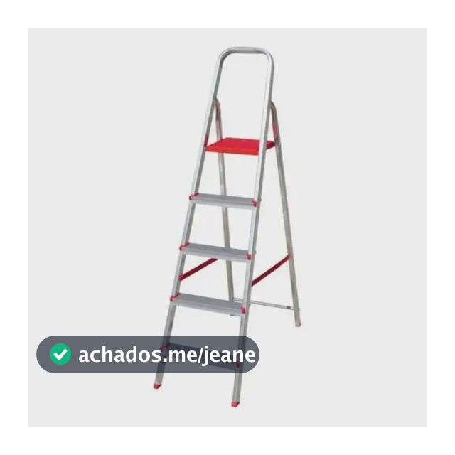 Escada 5 Degraus Botafogo Lar & Lazer Metal 120kg Reforçada Cinza/vermelho Cinza E Vermelho