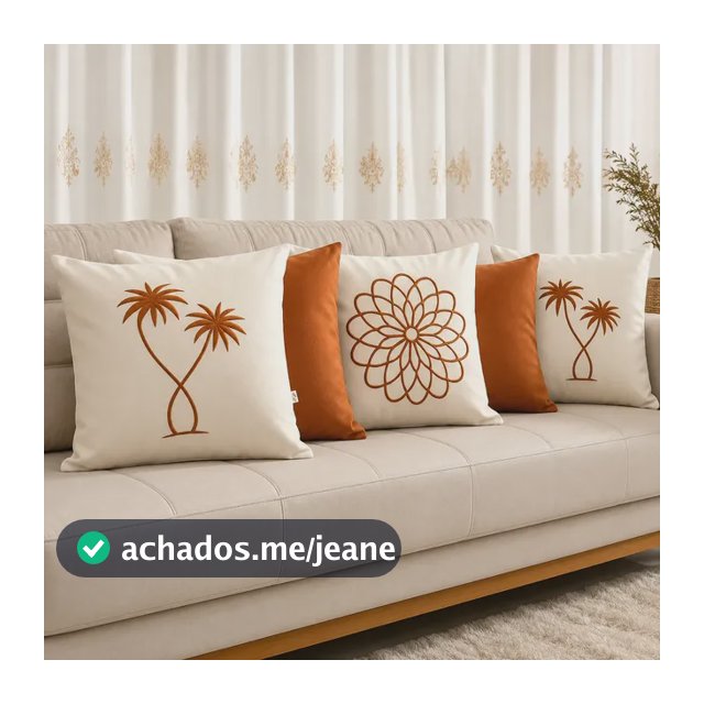 Kit Com 5 Capas De Almofadas Bordadas 45x45 Ziper Invisivel