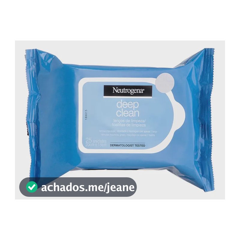 Lenço Demaquilante Neutrogena Deep Clean, 25 unidades
