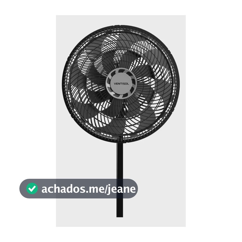 Ventilador Coluna Oscilante Ventisol Turbo 16 Pás 40cm 40 Cm 60hz Preto 127v Cinza Plástico 16