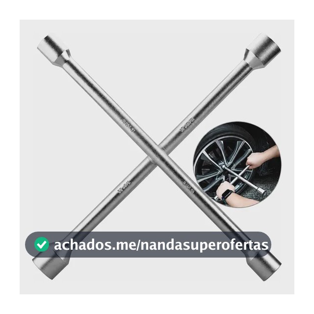Chave Roda Cruz Reforçada Aço 4 Bocas Para Automotivo 35.5cm