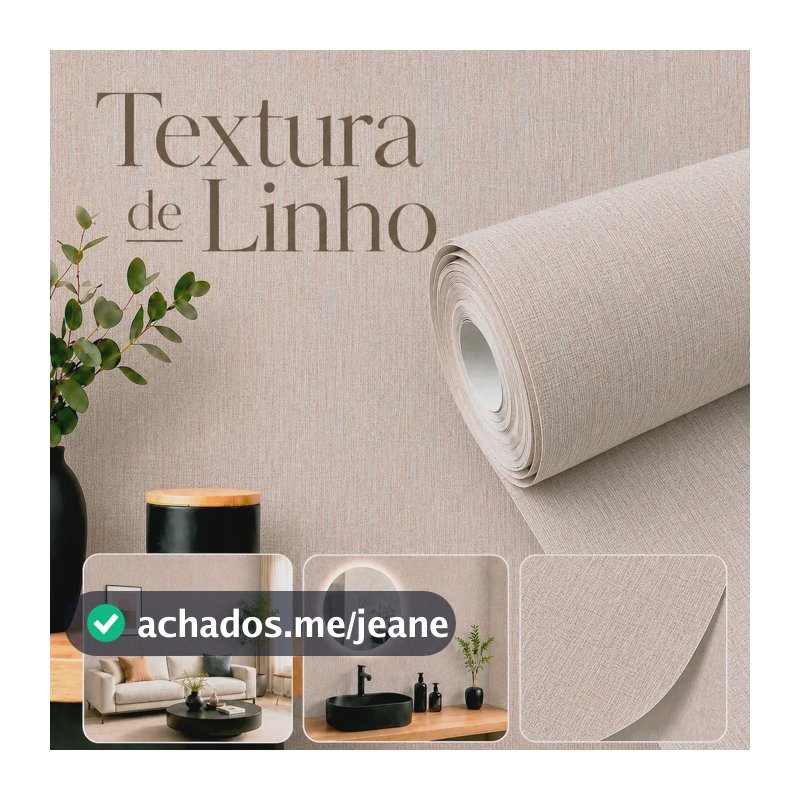 Papel Parede Adesivo Linho Texturizado Autocolante Lavável Bege