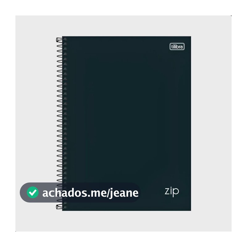 Caderno Universitário 1 Matéria Capa Dura Zip 80 Fls Preto Preto