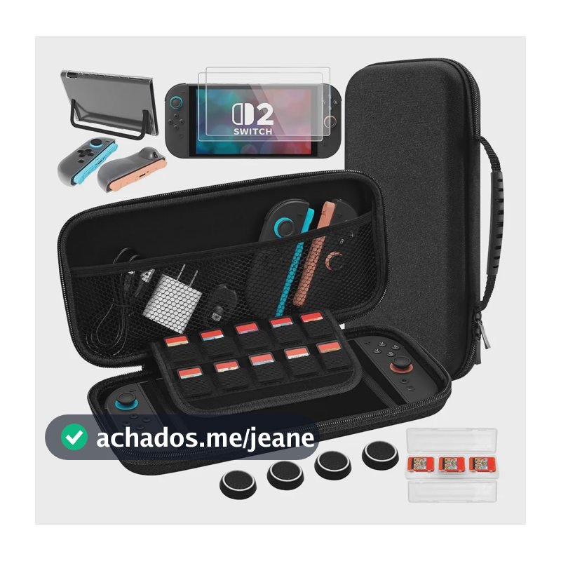 Case Bolsa Estojo Capinha Resistente Para Nintendo Switch 2 Preto