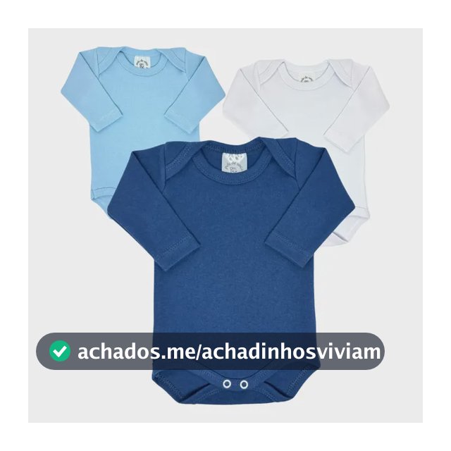 Kit 3 Body Bebê Liso Manga Longa 100% Algodão Antialérgico