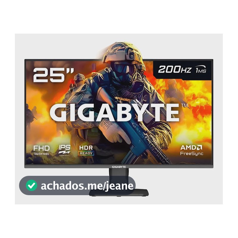 Monitor Gamer Gigabyte 25 Fhd 200hz 1ms Ips Vrr Freesync