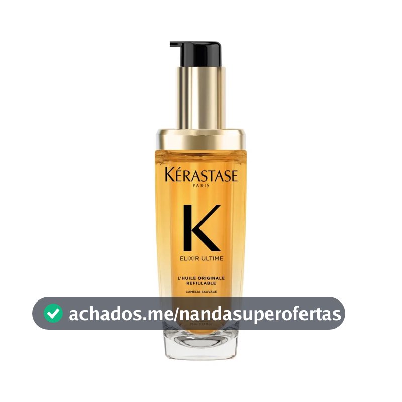 Óleo Capilar Kérastase Elixir Ultime L'Huile Originale Refilável, Cabelo Brilhante, Nutrido 75ml