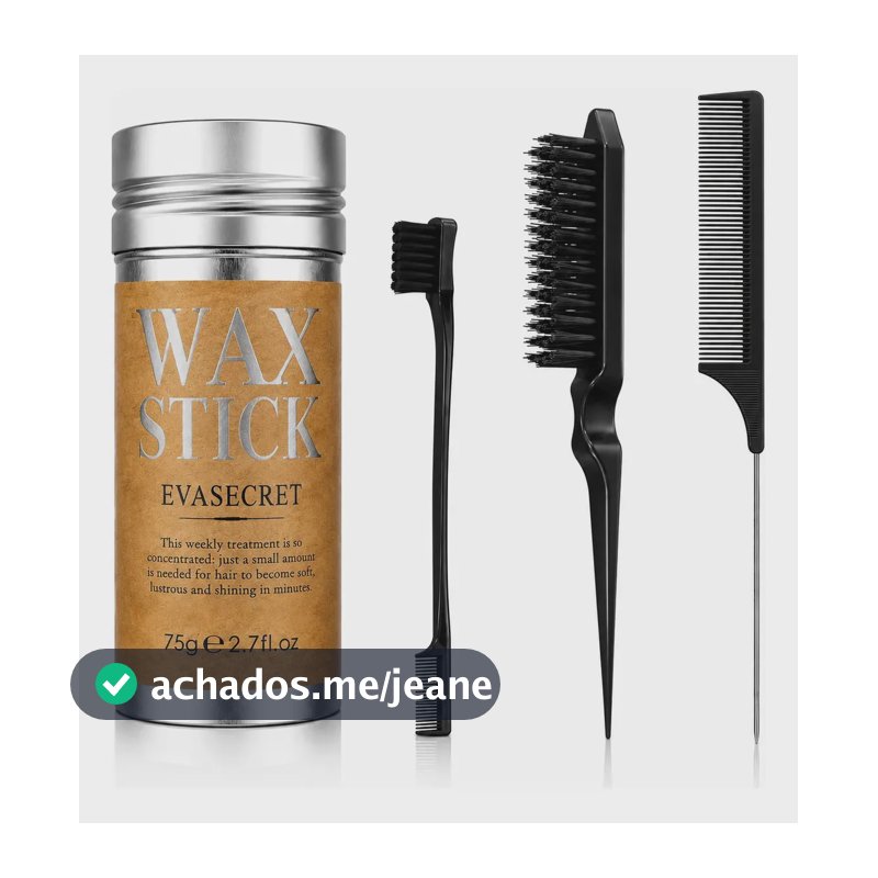 Cera Wax Stick Modeladora Em Bastão Para Cabelo Ikt 75g 3 Pentes Baby Hair Evasecret