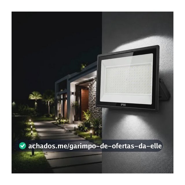Refletor Led Super Potente 1500w Holofote Bivolt Ip66 6500k 127/220v Preto Branco-frio