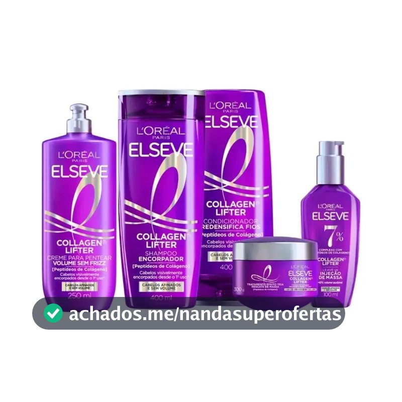Kit Collagen Lifter Elseve Linha Completa - 5 Produtos