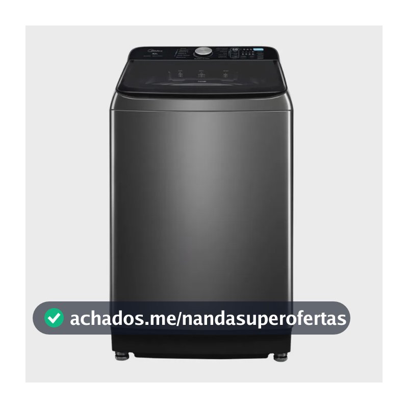 Máquina de Lavar Midea 16,5Kg MA512W165/GK-04 Wave Impeller Função Turbo Titanium