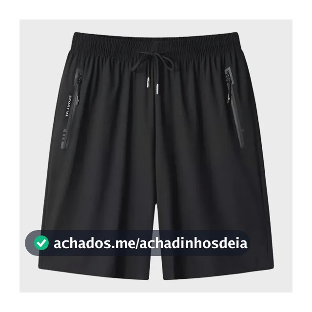 Short Masculino Bermuda Praia 2 Bolsos Zíper Secagem Rápida