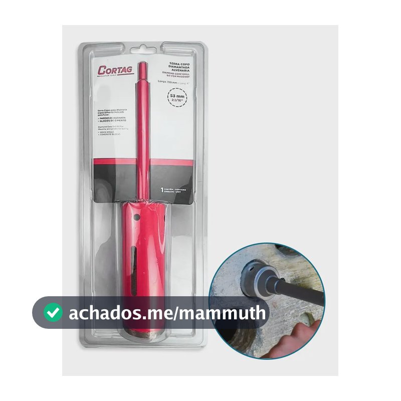 Broca Serra Copo Diamantada Alvenaria 53x150mm Ar Condicionado