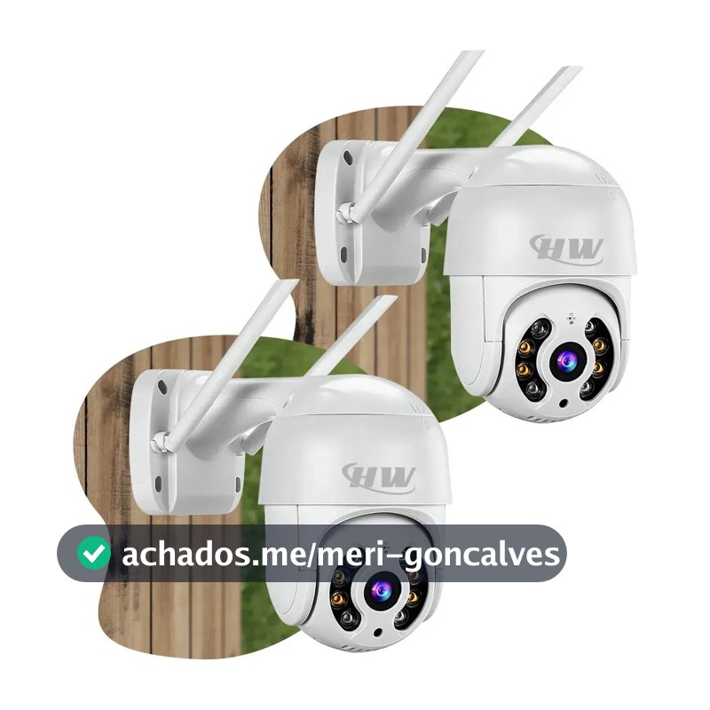 Kit 2 Câmeras Segurança Ip Interna Externa Wifi iCSee Infravermelho Prova D’Água - HW
