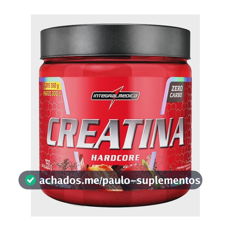 Creatina Integralmédica Monohidratada Hardcore em pó sabor Morango x 350g