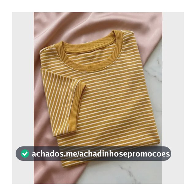 Blusa Feminina T-shirt Listrada Básica Social Manga Curta