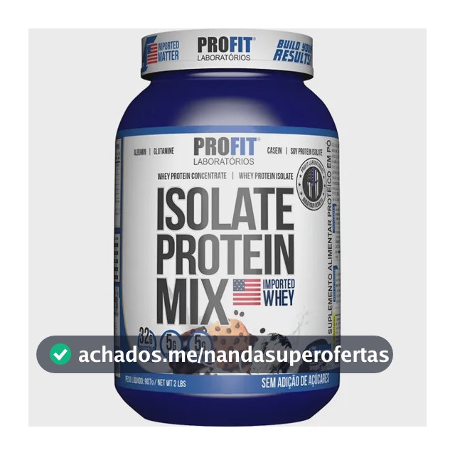 Whey Protein Isolado Mix Pote 907g - Profit Sabor Cookies & Cream