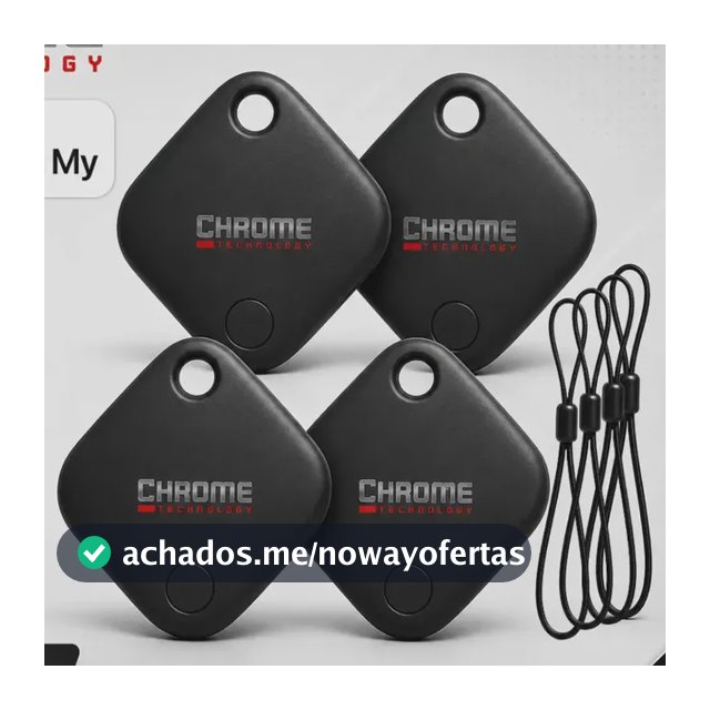 Chaveiro Localizador Smart Tag Kit 4 Rastreador Ios Apple Gps Com Cordão Chaveiro Cor Preto Compatível Com iPhone Chrome Technology