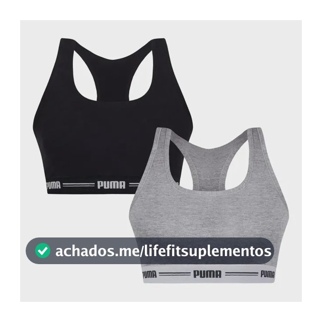 Kit 2 Top Academia Puma Treino Fitness Esportivo Algodão