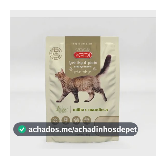 Areia Sanitária Gatos Milho Mandioca Kadi Graos Mistos 4kg