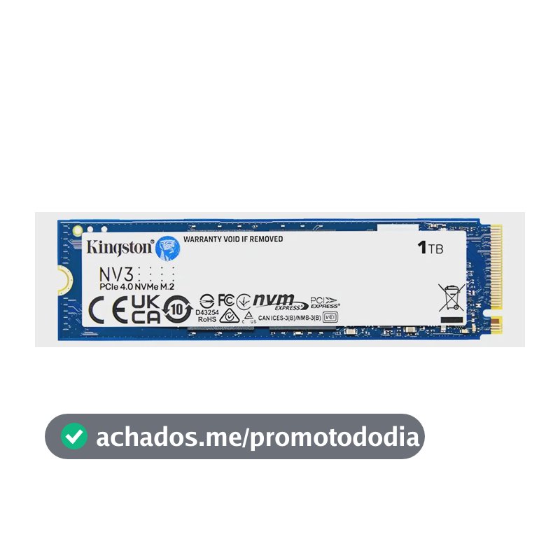 Ssd M.2 Nvme 4.0 1tb Kingston Nv3 2280 6000mb/s E 4000 Mb/s Azul-escuro