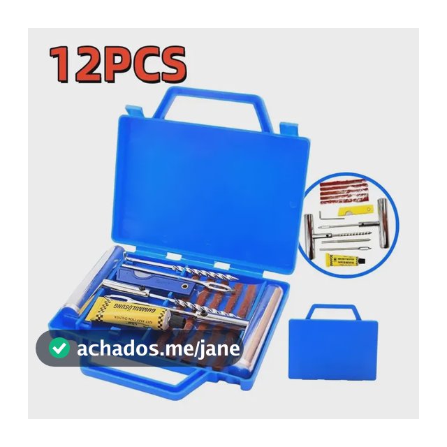Kit Reparo Pneu Carro Moto Remendo Macarrão Metal C/ Maleta