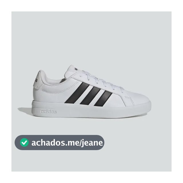 Tênis Feminino Grand Court Base 3.0 adidas Branco E Preto Liso 36 Br