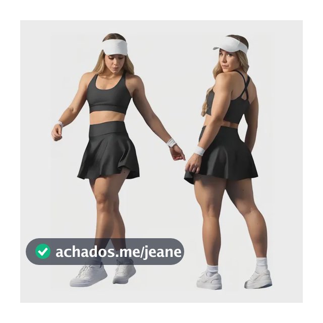 Conjunto Feminino Top + Short Saia Beach Tennis Fitness