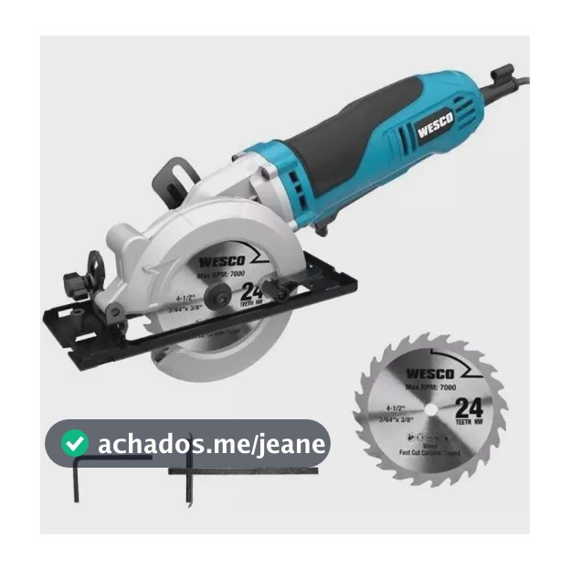 Serra Circular Compacta Wesco 750W 120mm WS3454.1 Madeira