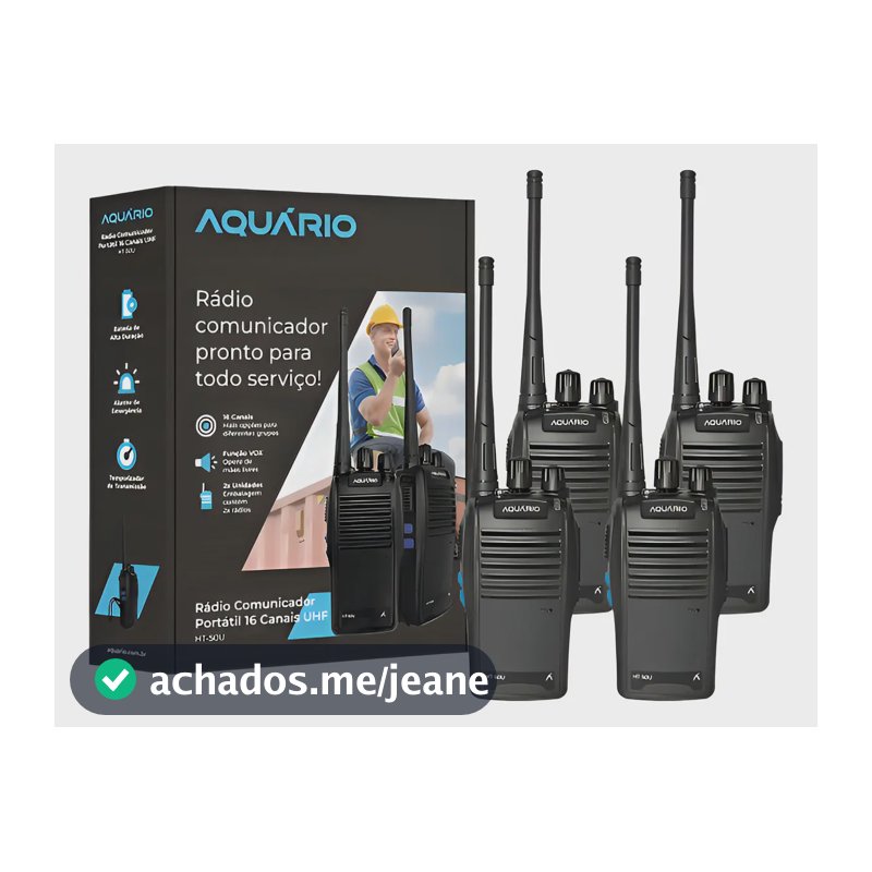 Kit 4 Rádio Comunicador Aquário Longo Alcance - Ht-50u