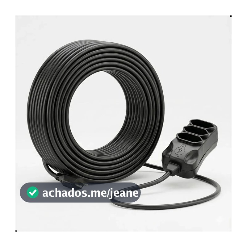Extensão Elétrica 30 Metros Reforçada 3 Tomadas Cabo Resistente 10a 20a Bivolt Uso Profissional Residencial Obra Alta Durabilidade