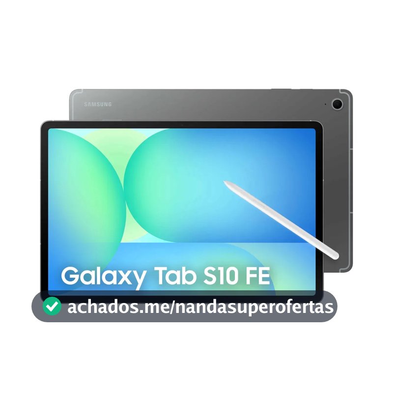 Tablet Samsung Galaxy Tab S10 FE WiFi, 128GB, 8GB, Tela 10.9" 90Hz, S Pen e Capa Inclusas Cinza