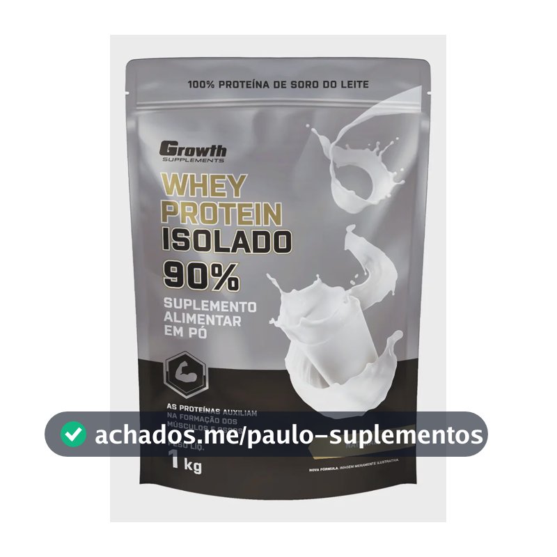 Whey Protein Isolado 1kg Growth Supplements - Natural