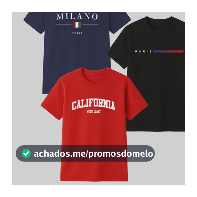 Kit 3 Camisetas Masculina 100% Algodão Premium Verão Casual