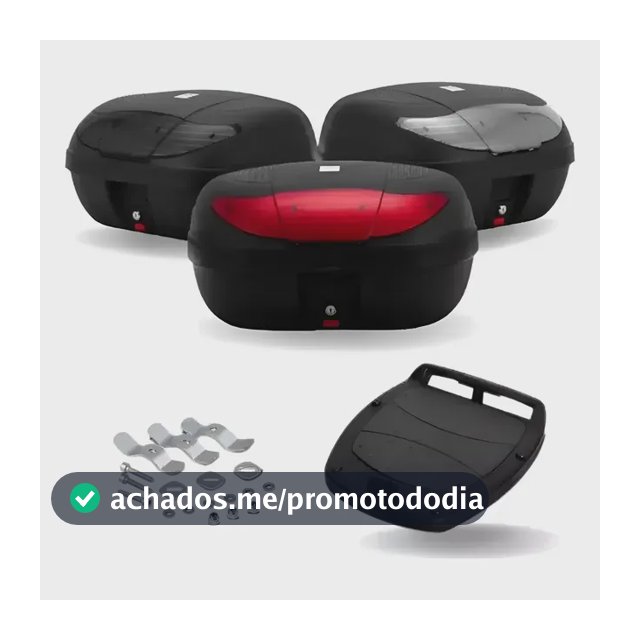 Baú Bauleto Maleiro Moto Pro Tork 45 Litros Para 2 Capacetes