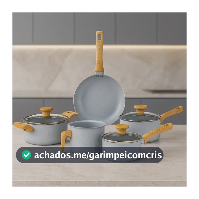 Jogo de Panelas 5 Peças Antiaderente Cerâmico Grafite Mimo Style - Conjunto Completo