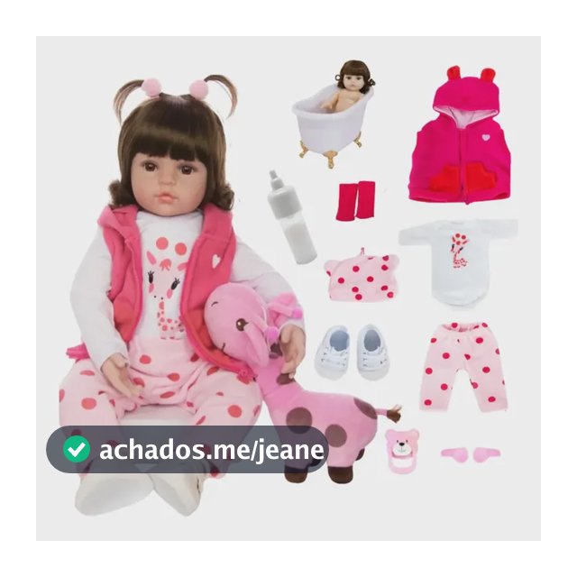 Bebê Reborn Boneca Vinil siliconado Girafinha Menina Pode Dar Banho