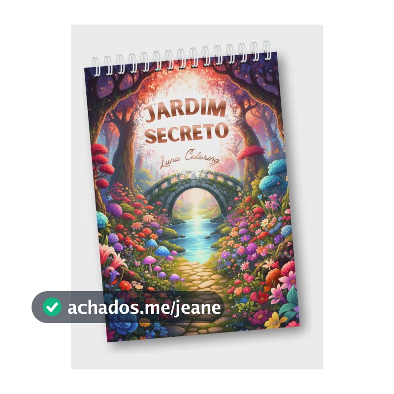 Jardim Secreto: Livro De Colorir Relaxante Adulto Antiestress 50 Desenhos A5 Folha De 180 Gramas
