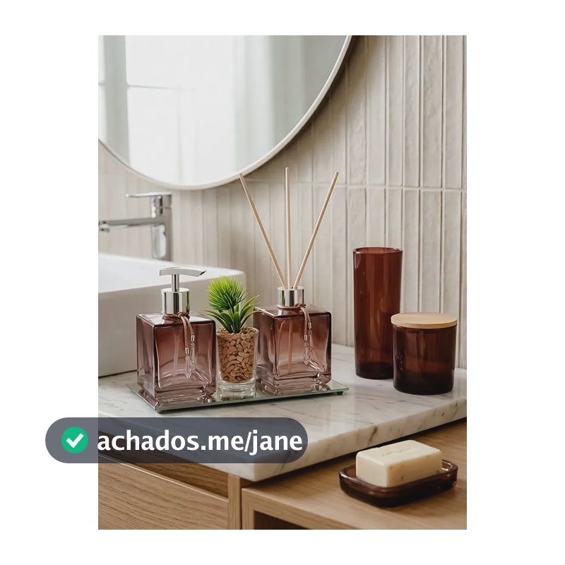 Kit Banheiro Kit Lavabo Aromatizador De Ambiente Saboneteira Âmbar