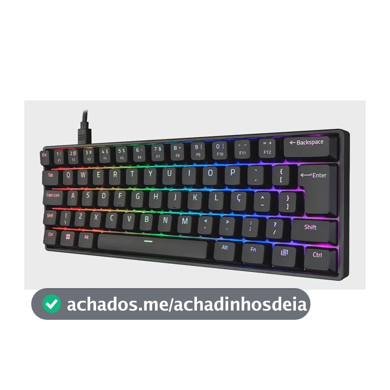 Teclado Mecânico Akko 3061s Preto ABNT2 Switch Rosa RGB