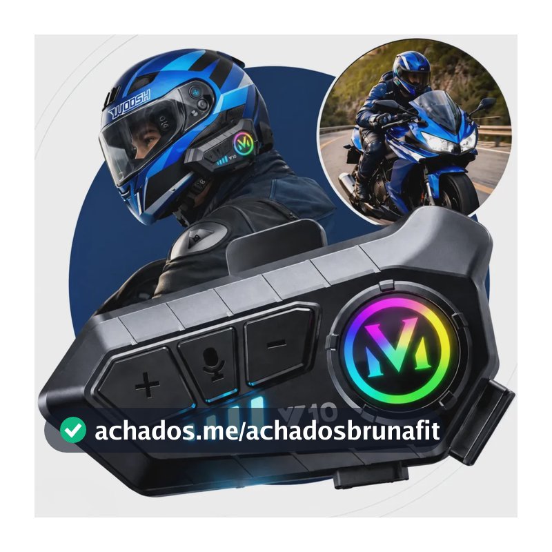 Fone De Ouvido Para Capacete Intercomunicador Bluetooth Headset Rgb Sem Fio Música GPS Chamadas Handsfree Alta Potência Woosh