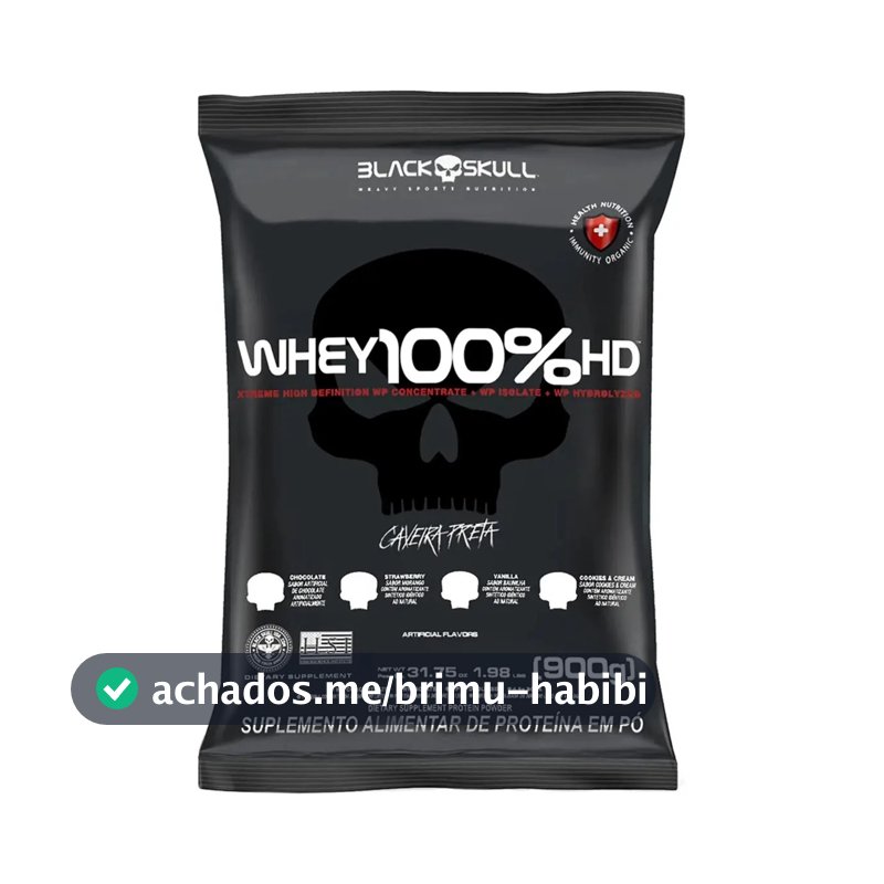 Whey Protein Concentrado Wey Black Skull 100% Puro Sabor Chocolate