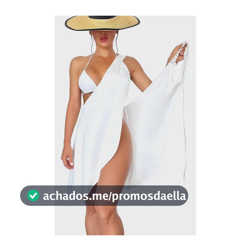 Saída De Praia Vestido Feminino Cruzado Elegância Conforto Cor Branco Tamanho P