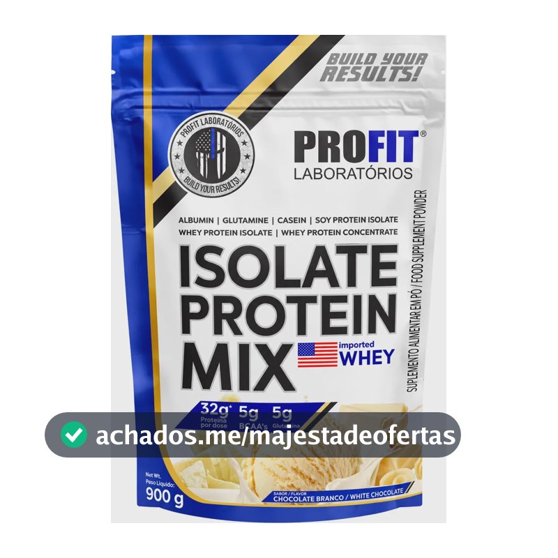 Whey Protein Isolate Protein Mix 900g Chocolate Branco - Profit Laboratórios