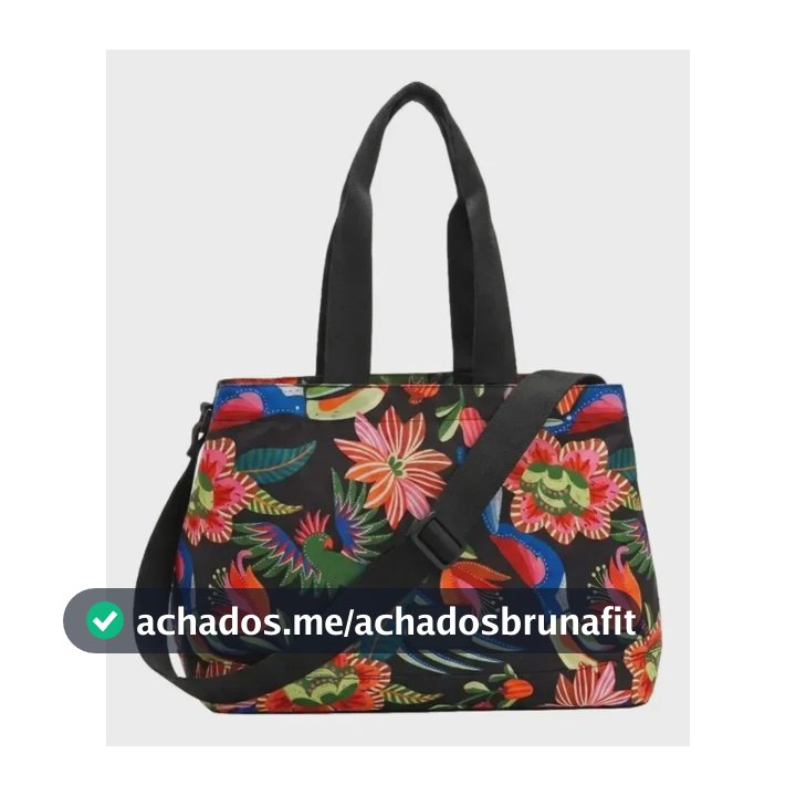 Bolsa Totebag Farm Carioca Preto Jardim Tropical Níquel