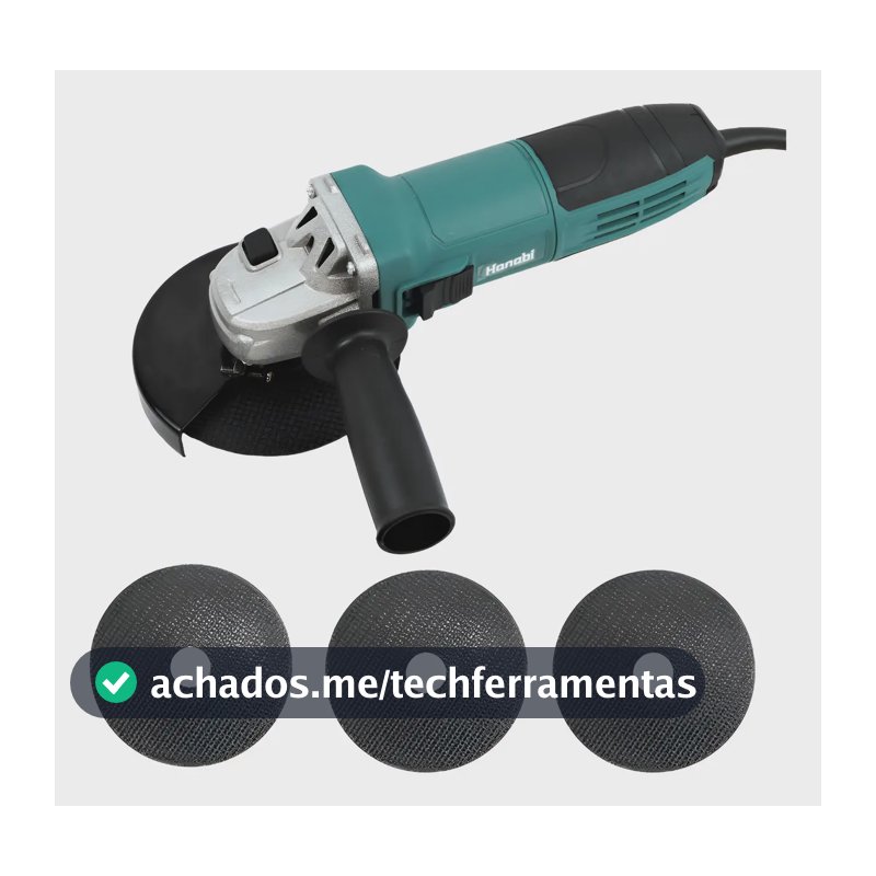 Esmerilhadeira Lixadeira Angular 960w 125mm Com 3 Discos Cor Azul Petróleo Frequência 50 Hz