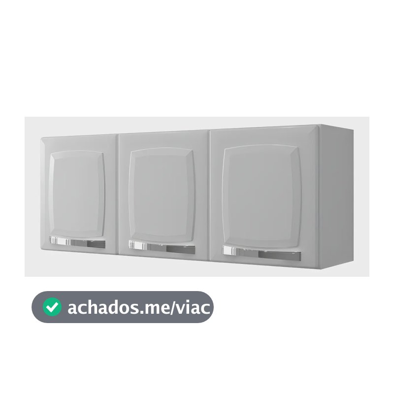 Armário Aéreo de Cozinha Branco Itatiaia 3 Portas Rose
