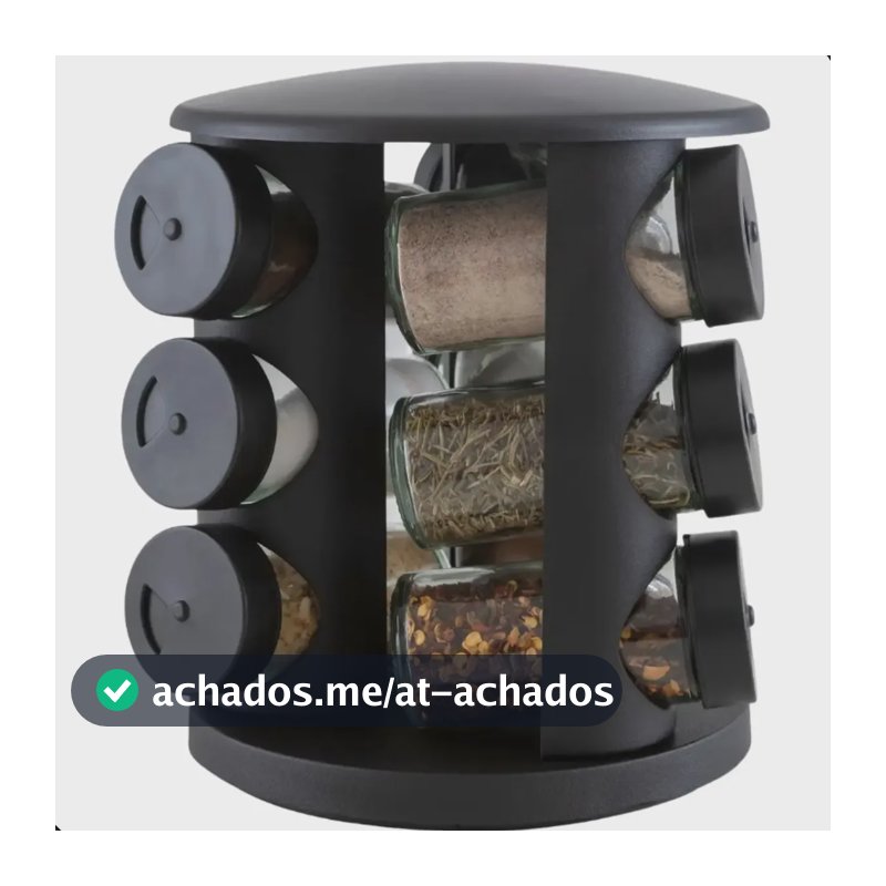 Porta Tempero De Vidro 10 Peças Brinox Lock & Preto